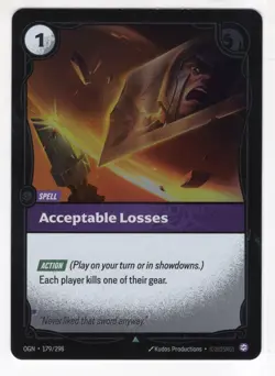 Riftbound League Of Legends Origins Foil Card OGN 179 Acceptable Losses - Image 1