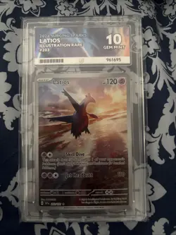 Pokemon TCG Latios Card 203/191 Surging Sparks Illustration Rare Ace 10 Gem Mint - Image 1