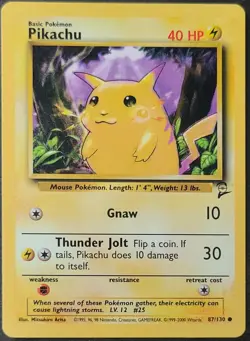 PIKACHU - Base Set 2 - 87/130 - Common - Pokemon Card - Image 1