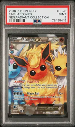 Pokemon Flareon EX XY Generations Radiant Coll. Full Art #RC28 PSA 9 Mint - Image 1