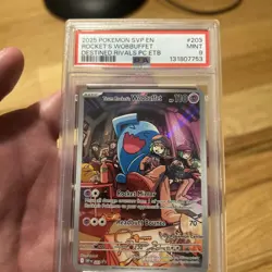 Pokemon Center Team Rocket's Wobbuffet #203 PSA 9 SV: Scarlet & Violet ETB Promo - Image 1
