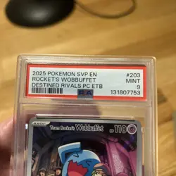 Pokemon Center Team Rocket's Wobbuffet #203 PSA 9 SV: Scarlet & Violet ETB Promo - Image 2