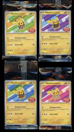 SET (4) - Pokemon Indonesia Pikachu Batik 101 154 155 190/SV-P Sealed Promo Lot - Image 1
