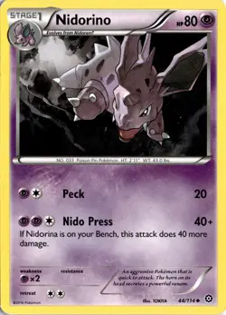 Nidorino 44/114 XY - Steam Siege Pokemon Card TCG - Image 1