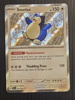 Pokemon 2024 Snorlax 202/091 Paldean Fates PAF-EN Shiny Rare Holo English - Image 1