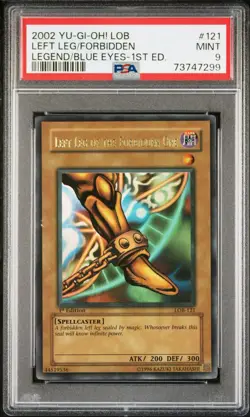 YUGIOH 1ST ED LOB-121 LEFT LEG OF THE FORBIDDEN ONE PSA 9 Mint Wavy - Image 1