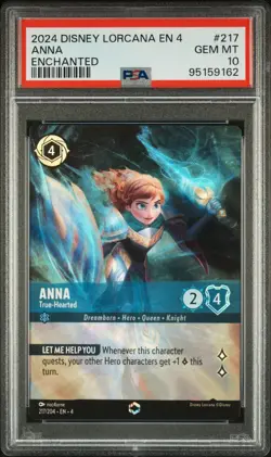 Disney Lorcana Ursula's Return Anna - True-Hearted Enchanted PSA 10 - Image 1