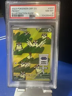 2023 POKEMON OBF EN-OBSIDIAN FLAMES ILLUSTRATION RARE #207 PIDGEY PSA 8 - Image 1