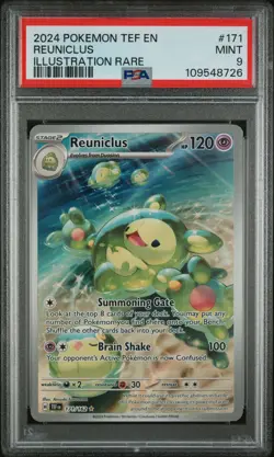 2024 POKEMON TEF EN-TEMPORAL FORCES ILLUSTRATION RARE #171 REUNICLUS PSA 9 - Image 1