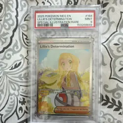 Pokemon Lillie's Determination SIR ME01 Mega Evolution 184/132 EN 2025 PSA 9 - Image 1