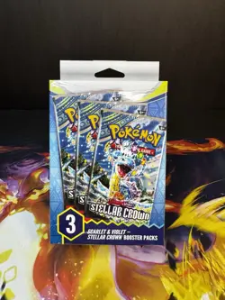 Pokemon TCG: Scarlet and Violet Stellar Crown 3x Booster Pack Sealed - Image 1