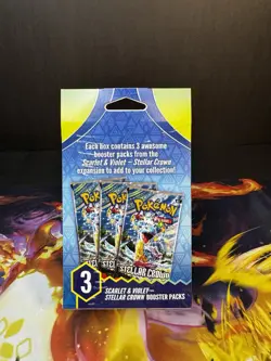 Pokemon TCG: Scarlet and Violet Stellar Crown 3x Booster Pack Sealed - Image 2
