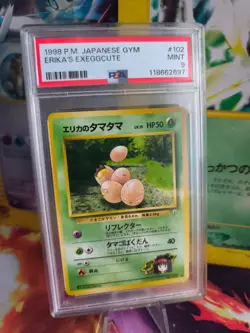 Pokemon Card Erika's Exeggcute Owei Leaders Stadi Japanese Gym heroes 1998 PSA 9 - Image 1