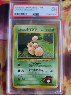 Pokemon Card Erika's Exeggcute Owei Leaders Stadi Japanese Gym heroes 1998 PSA 9 - Image 2