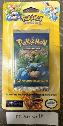 1999 Pokemon TCG Base Set Unlimited Sealed Booster/Blister Pack WOTC - Venasaur - Image 1
