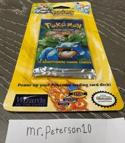 1999 Pokemon TCG Base Set Unlimited Sealed Booster/Blister Pack WOTC - Venasaur - Image 2