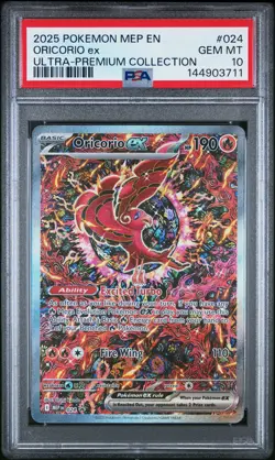 2025 POKEMON MEP EN-ME BLACK STAR PROMO #024 ORICORIO EX PSA 10 - Image 1