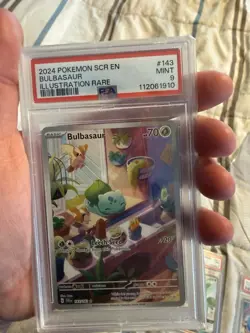 Pokemon TCG Bulbasaur Stellar Crown Illustration Card 143/142 PSA 9 - Image 1