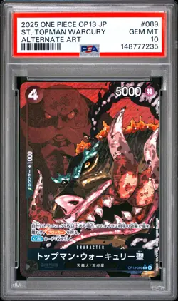 St. Topman Warcury PSA10 2025 One Piece Japanese Op13 Alternate Art #089 - Image 1