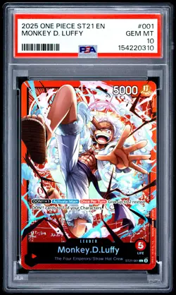 2025 ONE PIECE STARTER DECK ST21-EX GEAR 5 #001 MONKEY D. LUFFY PSA 10 - Image 1