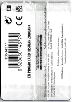 Hisuian Zoroark - (Gamestop) Promo Misc Cards & Products 076/196 Holo NM SEALED - Image 2