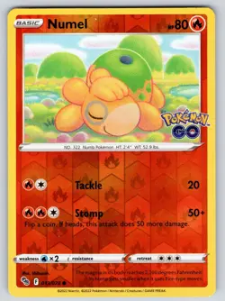 Numel 013/078 Reverse Holo Common Pokemon GO Pokemon Near Mint - Image 1