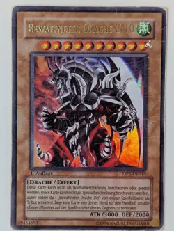 Bewaffneter Drache LV10 DP2-DE013 Ultra Rare Deutsch 1.Auflage Poor YUGIOH - Image 1
