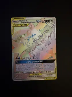 Pokemon TCG Moltres Zapdos Articuno GX Card 69/68 Secret Rainbow Hidden Fates - Image 1