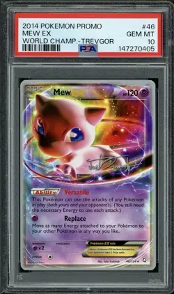 POP 8 PSA 10 Mew EX 46/124 Rare World Championship Pokemon Card - Image 1