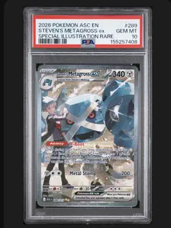 2026 POKEMON ASC EN STEVEN'S METAGROSS EX SPECIAL ILLUSTRATION RARE PSA 10 - Image 1