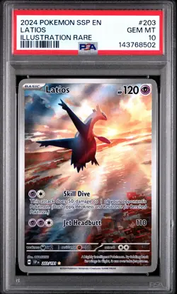 2024 Pokemon Ssp En-Surging Sparks #203 Latios Illustration Rare PSA 10 - Image 1