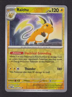 Pokemon TCG Raichu 025/165 Reverse Holo Rare Scarlet & Violet 151 Near Mint - Image 1