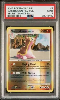 PSA 9 Mint Pokemon 2007 Diamond & Pearl Secret Wonders Reverse Gastrodon 9/132 - Image 1