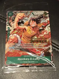 Bandai One Piece TCG Monkey D. Luffy P-135 Pre-Release Winner Foil EN - Image 1