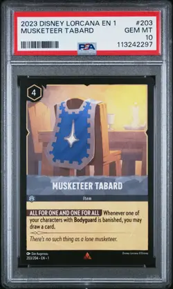 PSA 10 Musketeer Tabard 203 Disney Lorcana En 1-The First Chapter - Image 1