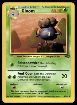 Gloom 37/64 Pokemon Card Jungle Uncommon 60 HP Lightly Played G6 - Image 1