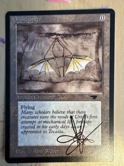 MTG ARTIST PROOF Antiquities Ornithopter AP Sketch Art Amy WEBER Magic - Image 2