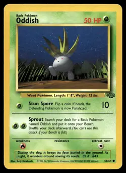 Oddish 58/64 Pokemon Card Jungle Common 50 HP Lightly Played G19 - Image 1