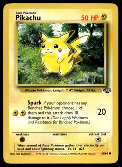 Pikachu 60/64 Pokemon Card Jungle Common 50 HP Lightly Played N18 - Image 1