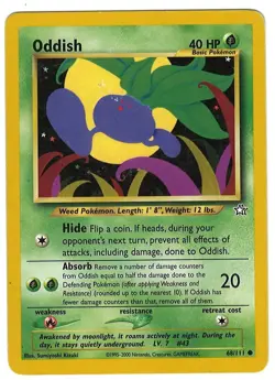 Oddish 68/111 Pokemon Card Neo Genesis Common 40 HP Lightly Played TR - Image 1