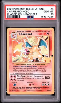 2021 POKEMON CELEBRATIONS CLASSIC COLLECTION #4 CHARIZARD-HOLO PSA 10 - Image 1
