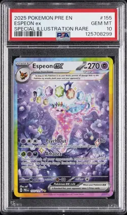 2025 POKEMON PRE EN-PRISMATIC EVOLUTIONS #155 ESPEON EX PSA 10 - Image 1