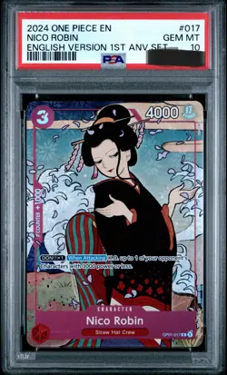 PSA 10 Nico Robin #017 One Piece English 1st Anniversary Set 2024 GEM MT - Image 1