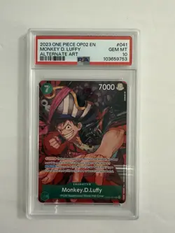 PSA 10 MONKEY D. LUFFY OP02-041 R ALT ART ONE PIECE CARD - Image 1