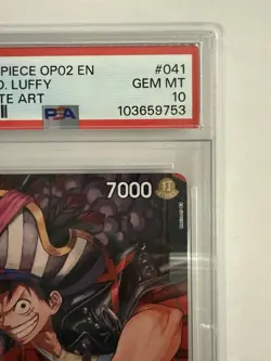 PSA 10 MONKEY D. LUFFY OP02-041 R ALT ART ONE PIECE CARD - Image 4