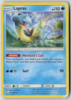 Lapras 36/236 Uncommon Unified Minds Pokemon DMG - Image 1