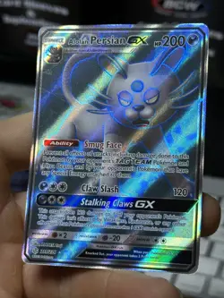 Alolan Persian GX 219/236 Cosmic Eclipse 2019 Full Art Pokemon Card TCG - Image 4