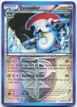 Pokemon TCG Escavalier (Team Plasma) Plasma Blast Rare 61/101 Reverse Holo - Image 1