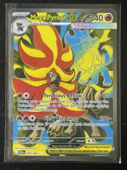 Mega Pyroar ex 099/086 Ultra Rare ME04: Chaos Rising Pokemon Near Mint - Image 1