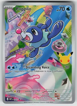 POPPLIO 045 HOLO PROMO ME: MEGA EVOLUTION PROMO POKEMON HOLO NEAR MINT - Image 1